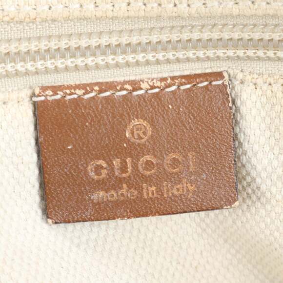 Gucci GG Canvas Sherry Line Leather Tote Bag, Brown, Men's, 308928 - Picture 8 of 9